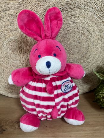 Neuf doudou lapin rose rayé blanc mon doudou mont roucous