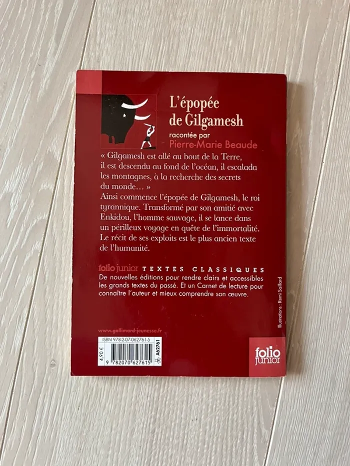 Livre l’épopée de Gilgamesh Pierre Marie Beaude folio junior - photo numéro 3