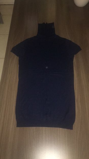 Pull col roulé manche courte