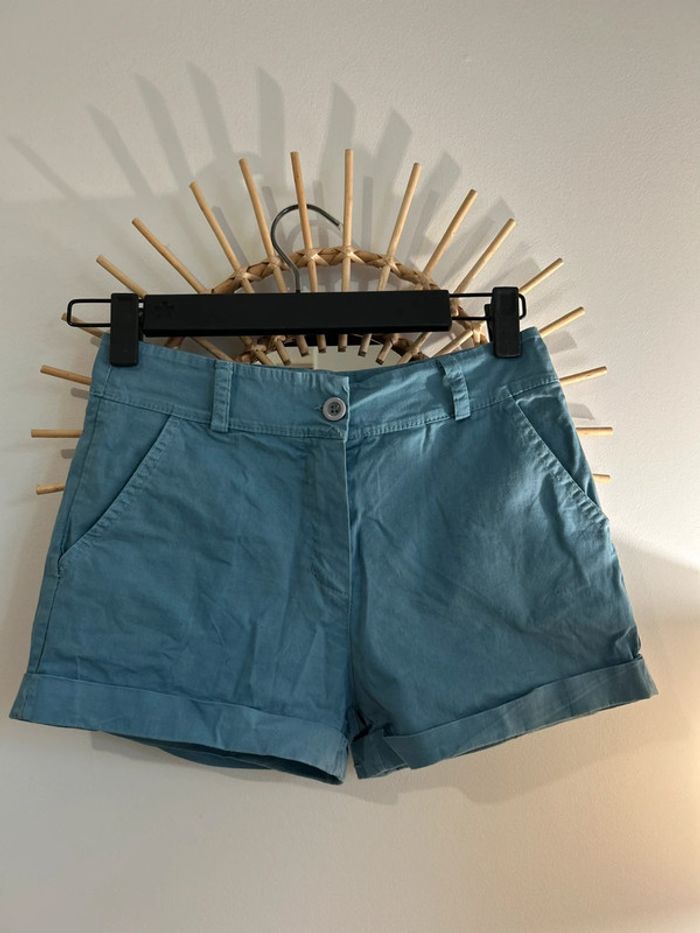 Short bleu en coton - photo numéro 2