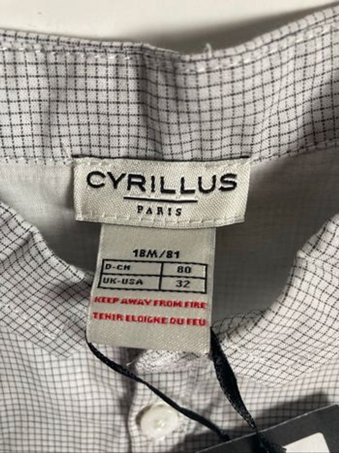 Chemise blanche à carreaux noirs Cyrillus neuf taille 18 mois - photo numéro 8