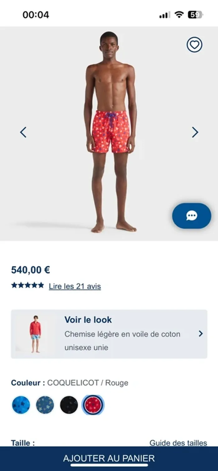 Vilebrequin, short de bain homme rouge, neuf avec étiquette taille M - photo numéro 6
