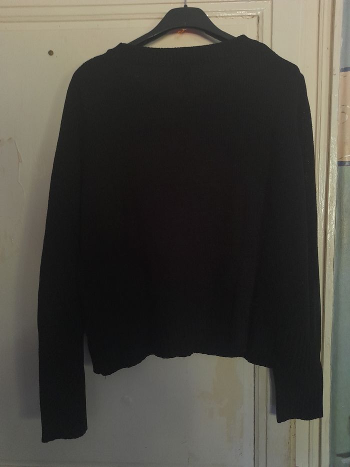 Pull noir en maille, taille S - photo numéro 2