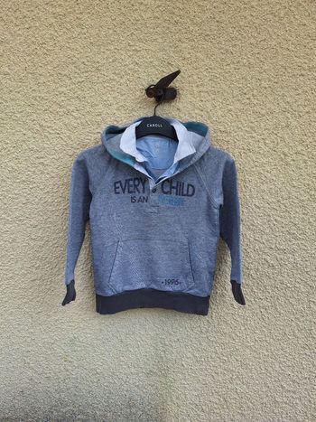 👔 Sweat à capuche avec col de chemise intégré Okaïdi 8 ans