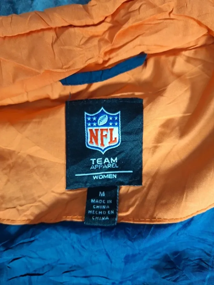 Veste sans manche nfl femme / taille M orange et bleu brodé (246) - photo numéro 8