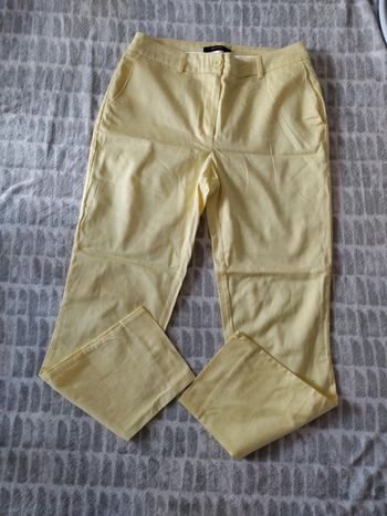 Pantalon court pantacourt Chino jaune ajusté à pinces Burton taille 36