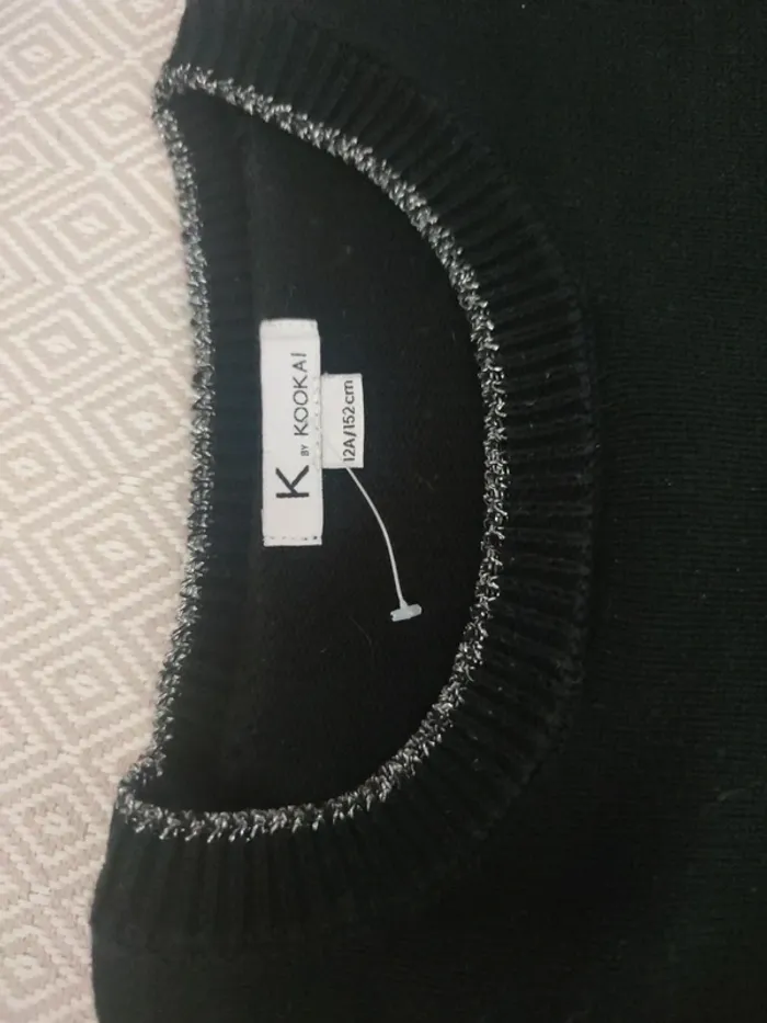 Robe pull noir dégradé gris paillettes Kookaï 12 ans - photo numéro 4