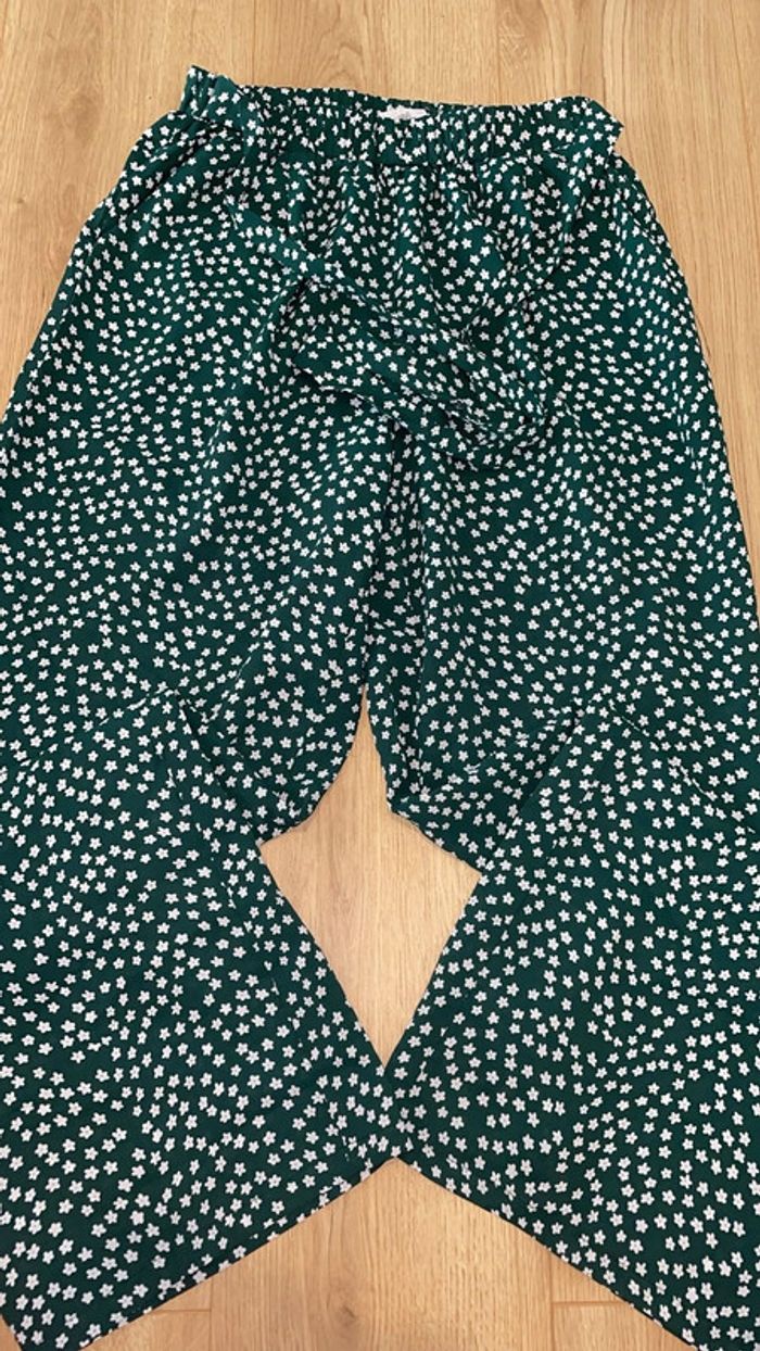 Pantalon toile vert à étoile taille S/M
