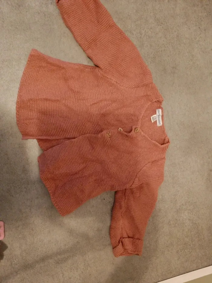 Gilet Vertbaudet vieux rose 67cm - photo numéro 2