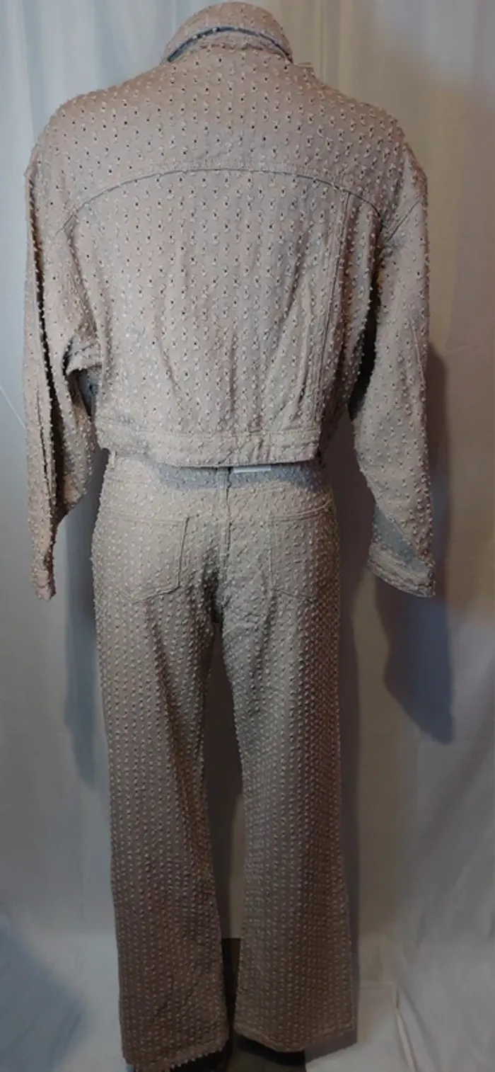 Ensemble en jeans Veste courte/Pantalon jeans à trous Neuf - photo numéro 5