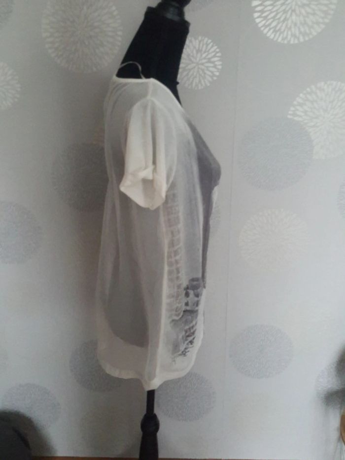 tee shirt voile beige - photo numéro 4