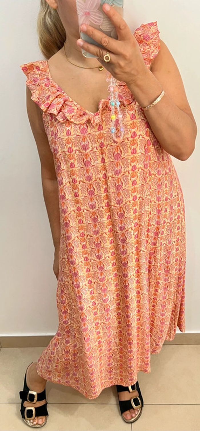 Robe longue fluide avec volant Taille 36-38 - photo numéro 3