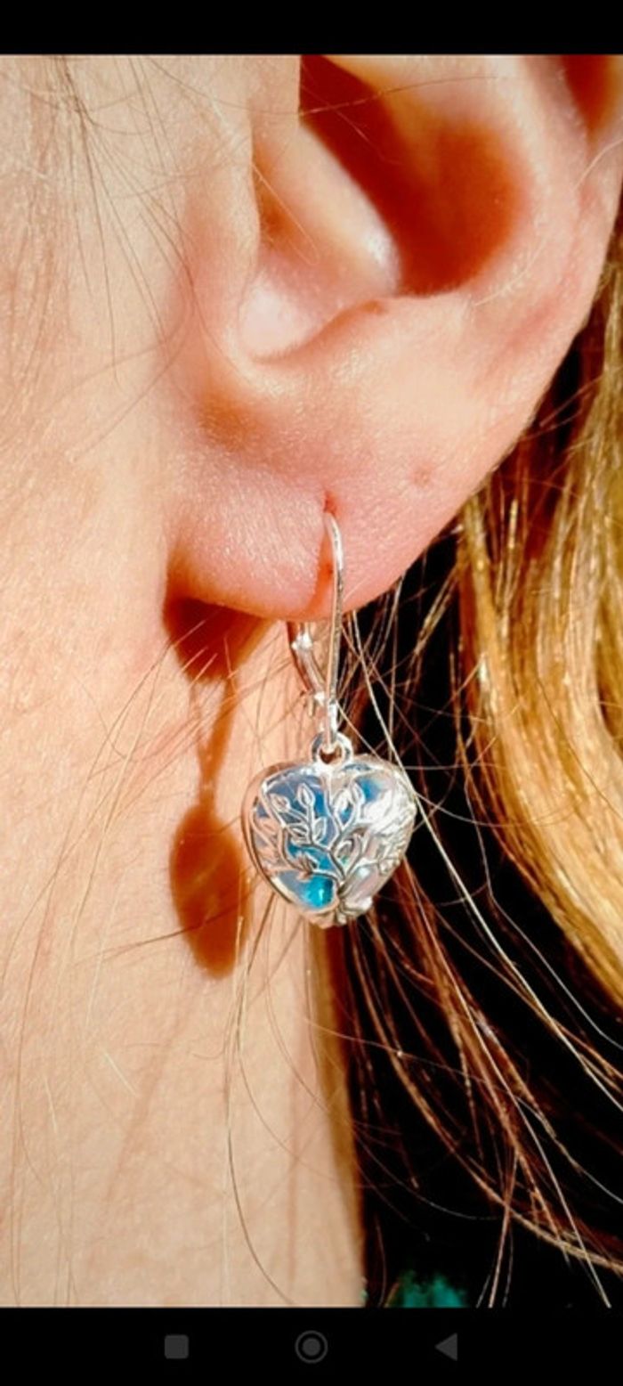 Boucles d’oreilles LuneMystique💫 en argent massif et pierre de lune - photo numéro 2