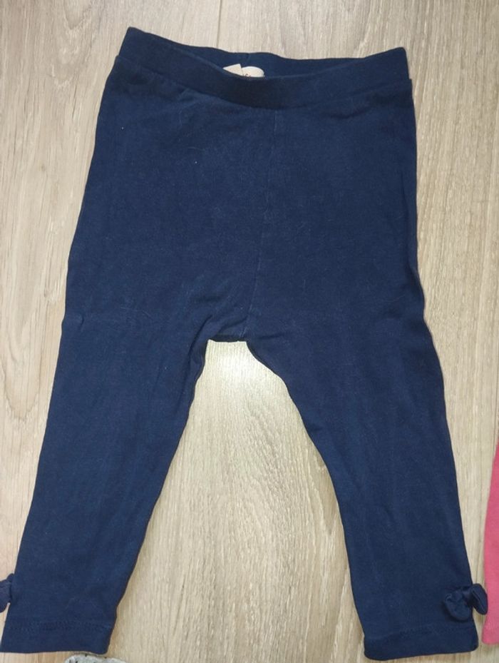 Lot leggings fille 12 mois bleu, rose, violet, gris - photo numéro 5