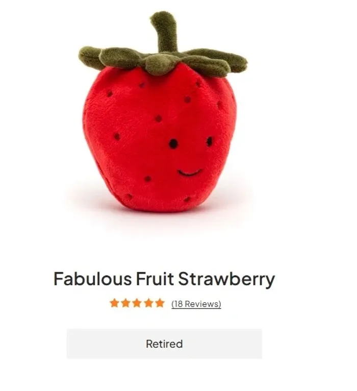 Fabulous Fruit Strawberry Jellycat retired BNWT - photo numéro 3