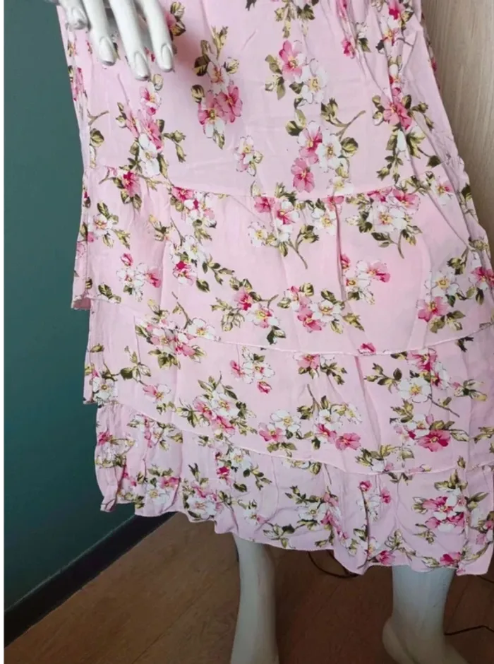Robe bustier rose à fleurs 36 - photo numéro 5