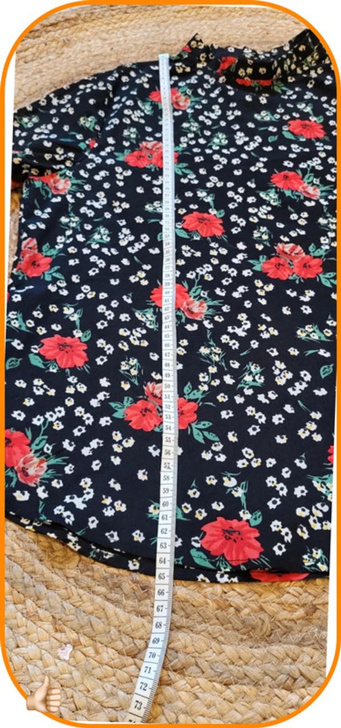 Blouse motif floral à manches longues - Shein - Noir - Femme - Très bon état - photo numéro 7