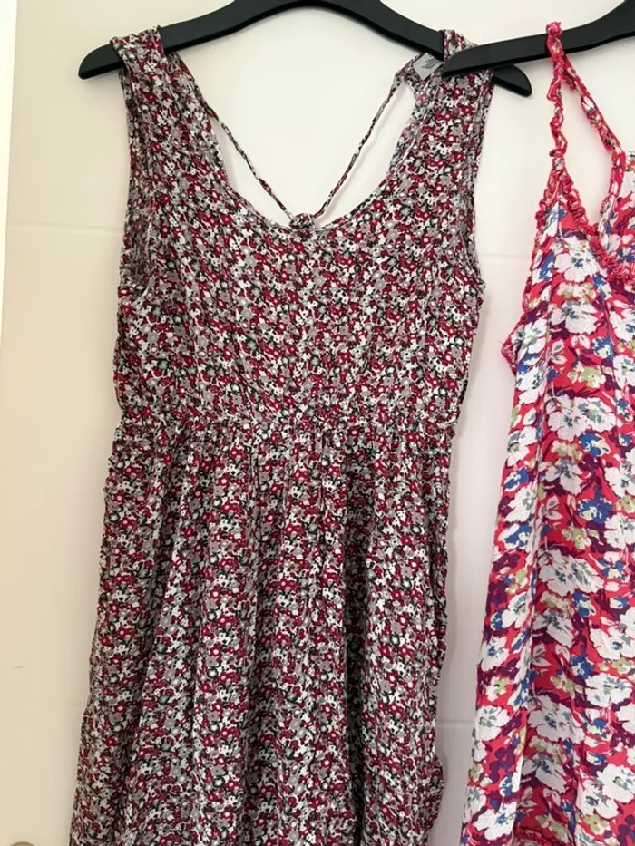 Lot de 2 robes fleuries rose rouge taille M/L It Hippie - photo numéro 2