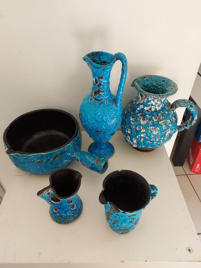 Lot émaux fat lava bleu vintage - photo numéro 2