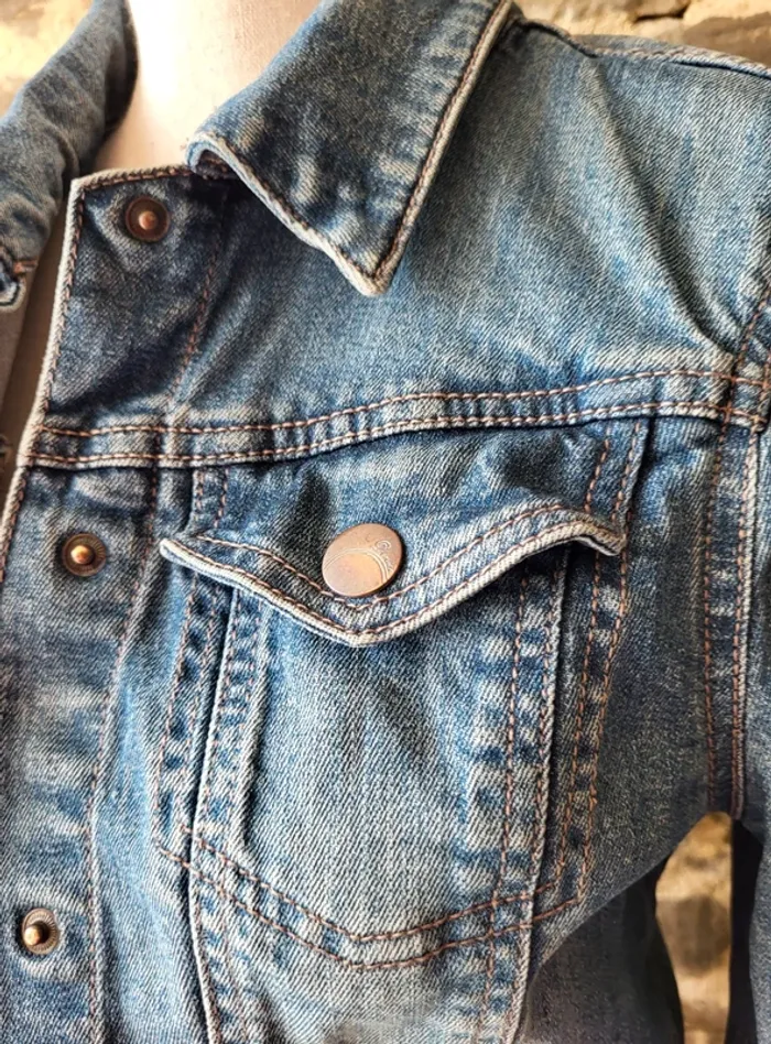 Veste en jean bleue claire Camaïeu Taille 36 - photo numéro 4