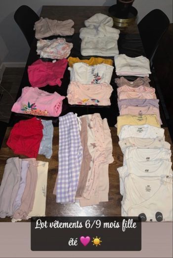 Lot vêtements fille 6/9 mois ☀️🩷