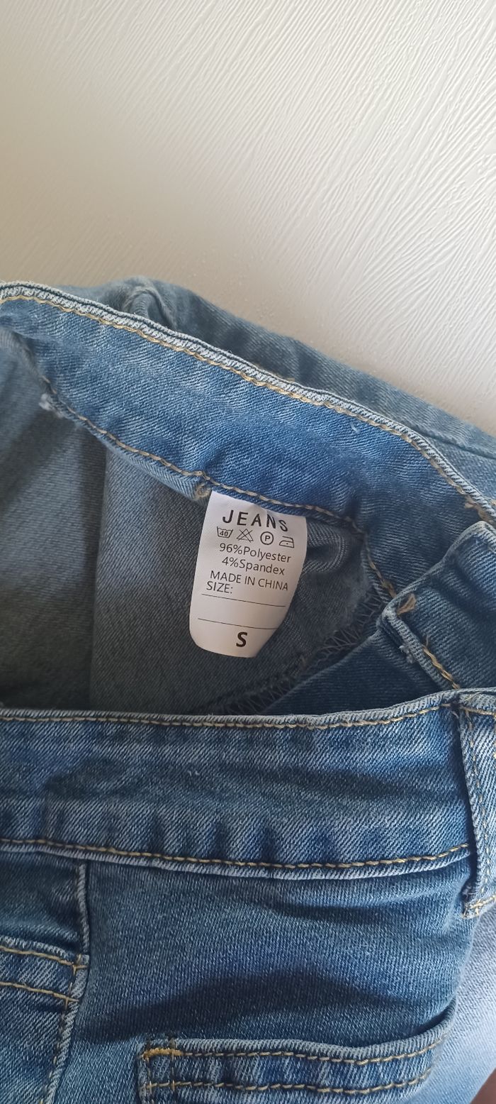 Pantalon femme jeans élastique taille s - photo numéro 5
