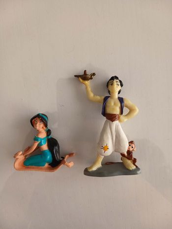 Lot de 2 Figurines Vintage Disney Aladdin - Aladdin, Abu & Jasmine