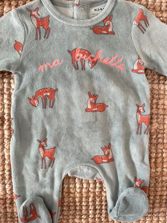 Pyjama velours Kiabi 1mois / 54cm - photo numéro 2