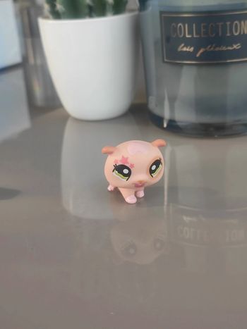 Littlest pet shop beige pink hamster guinea pig #1341
