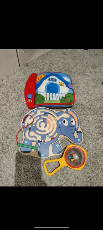 Lot jeu Montessori éléphant livre souple  3D hochet à billes