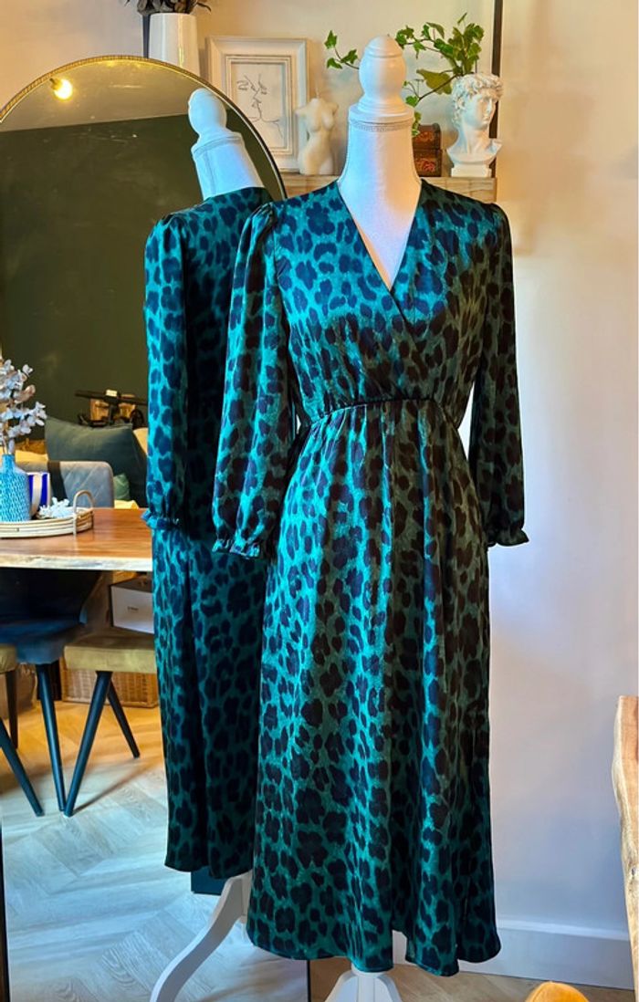 Robe longue imprimé léopard vert et noir Lili&Lala taille S - photo numéro 2