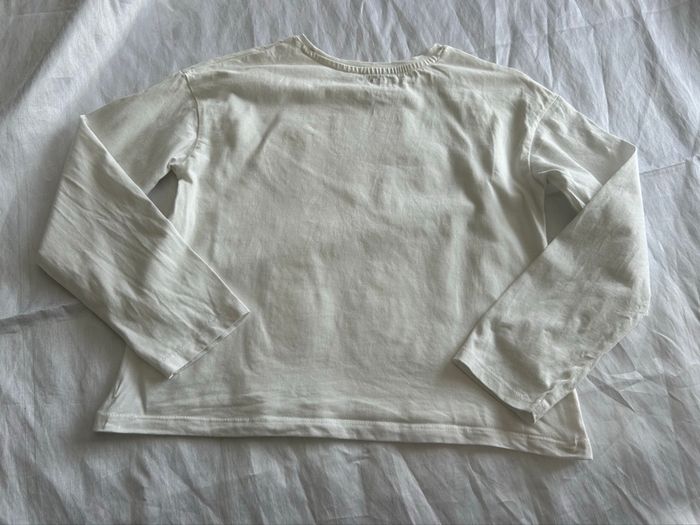 Haut blanc noeud sequin doré - photo numéro 4