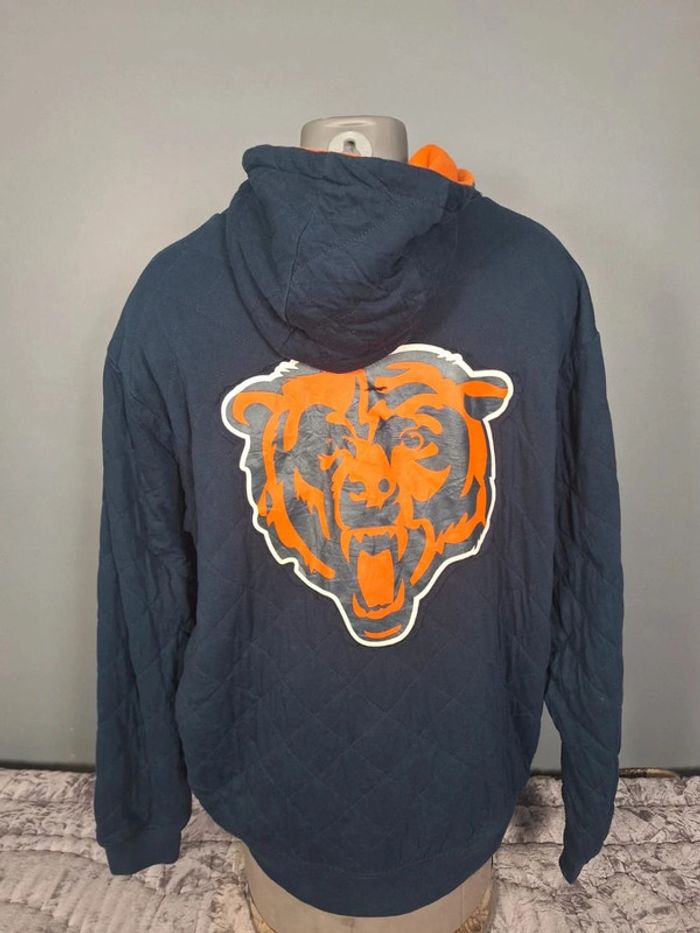 Veste épaisse a capuche NFL réversible homme / orange et bleu taille 2XL floqué (248) - photo numéro 6