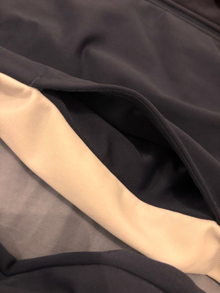 gilet zippé sans capuche puma taille 13-14 ans bleu marine et blanc avec poches - photo numéro 2