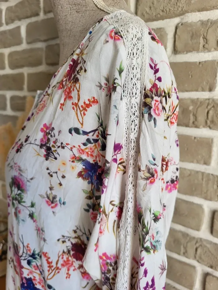 Blouse fleuri avec dentelle Promod - Bohème tomantique - photo numéro 10