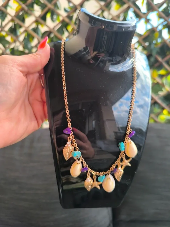Collier doré, acier inoxydable, neuf idée cadeau - photo numéro 3