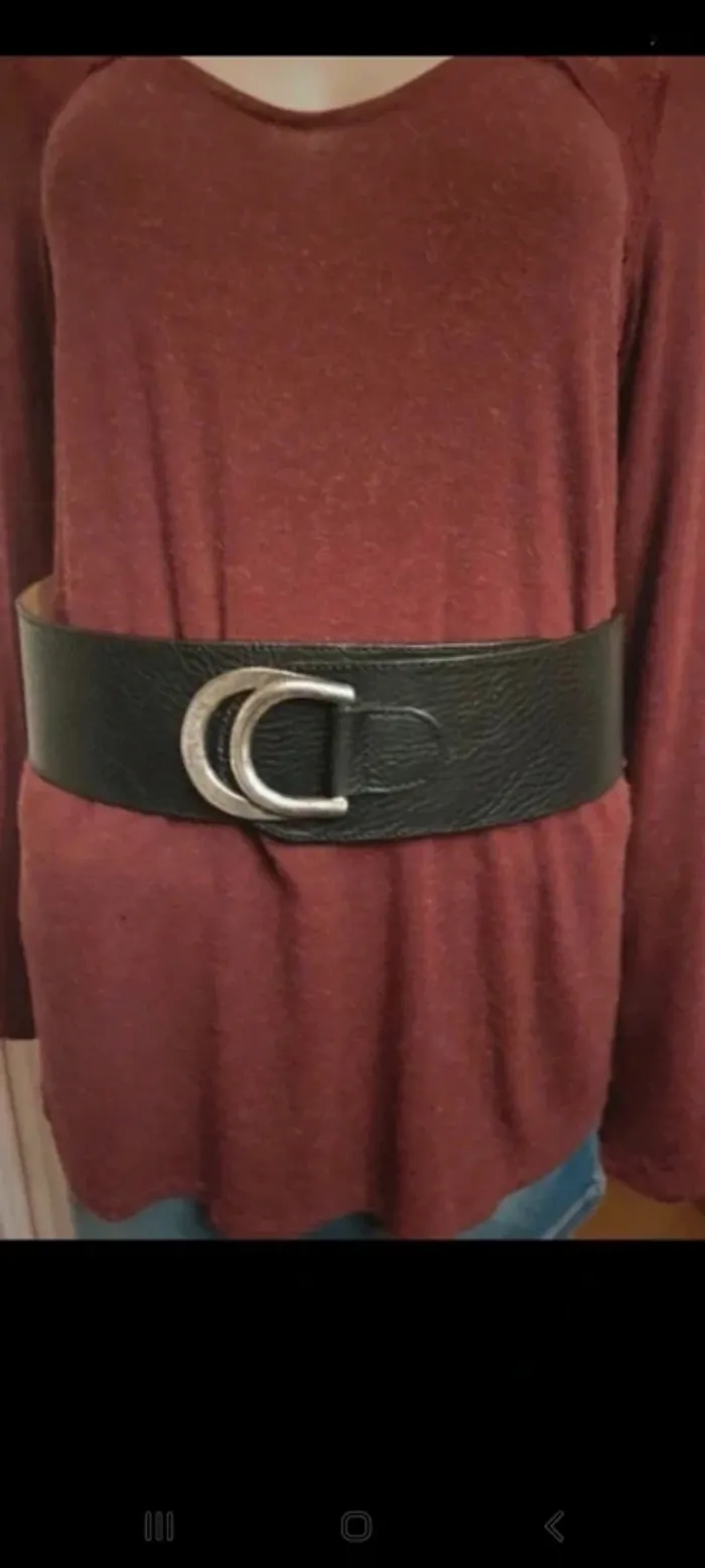 Ceinture cuir fait main Angelo de Lombardi 85cm - photo numéro 3