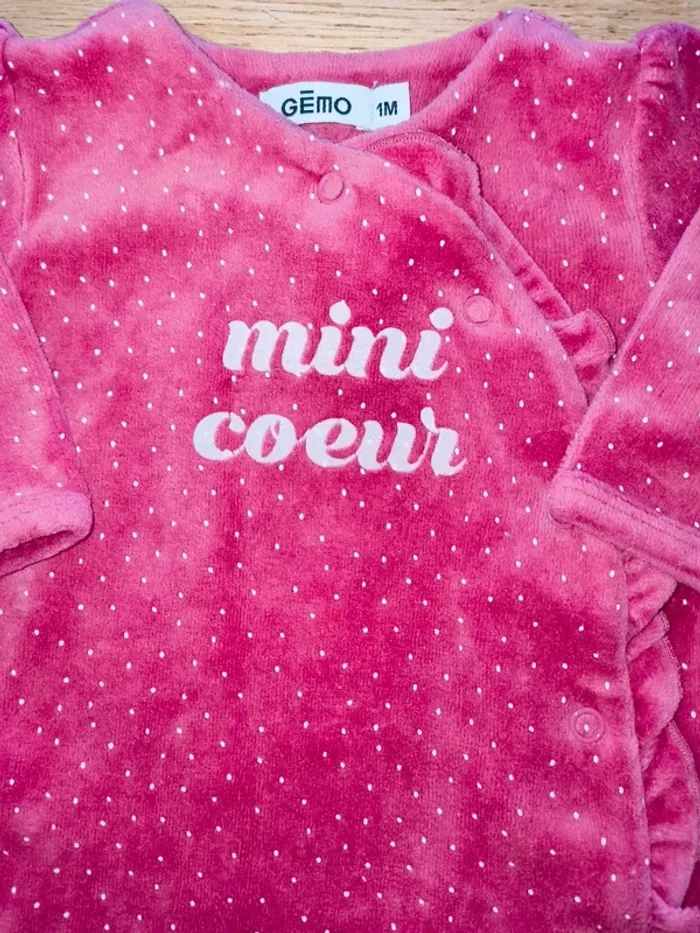 Pyjama gemo 1 mois excellent état rose fille - photo numéro 2