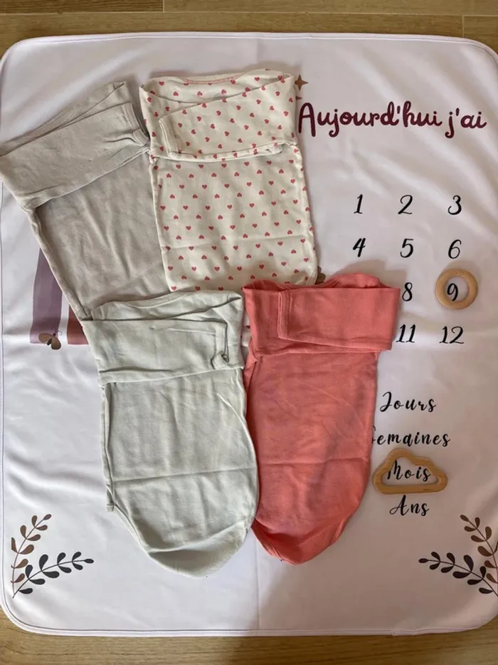 Lot de 4 bodies manches longues pour bébé fille, taille 9 mois - photo numéro 2