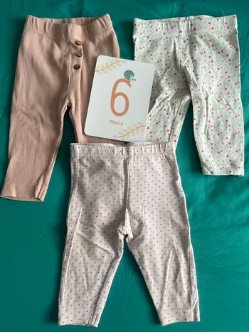 Lot leggings - 6 mois 