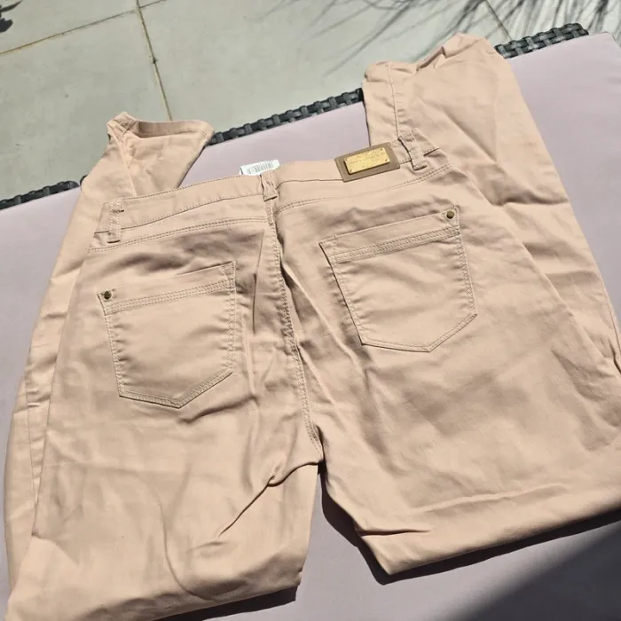 Pantalon rose pale enduit camaieu 38 - photo numéro 2