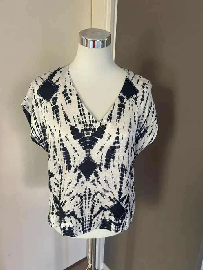 essentiel antwerp top haut blouse soie tye and dye