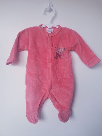 Grenouillère en velours / pyjama une pièce / dors bien - "Sweet Baby"