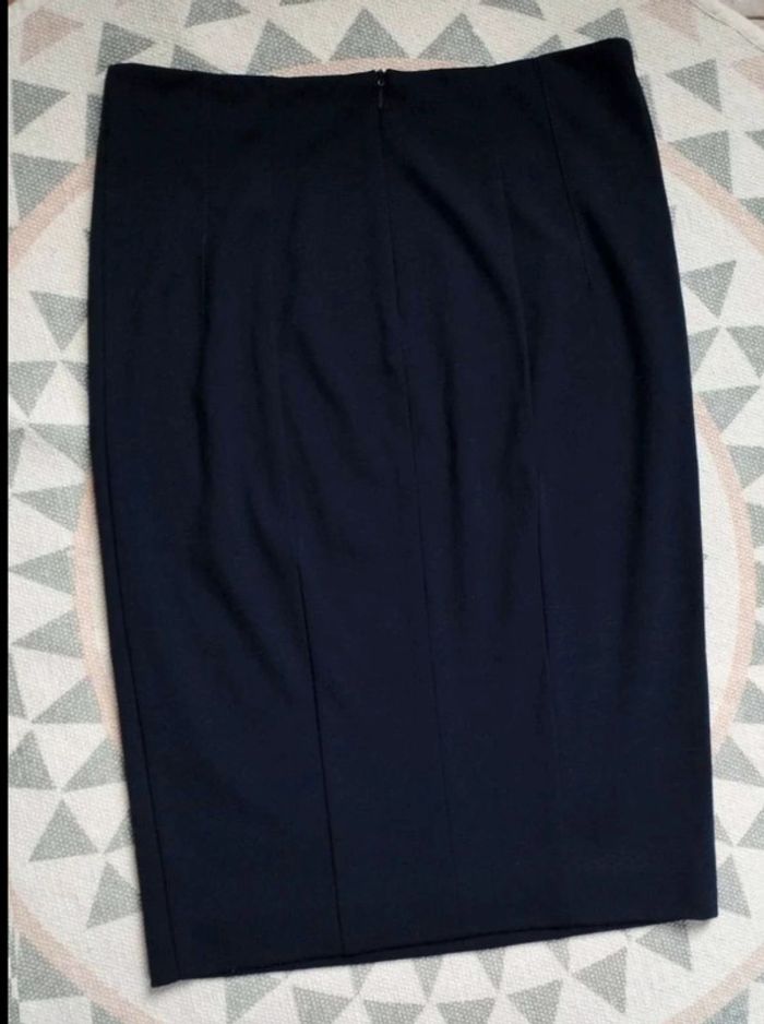 Jupe  mi-longue  Marine - Viscose  Nylon -  L  - Parfait  État - photo numéro 10