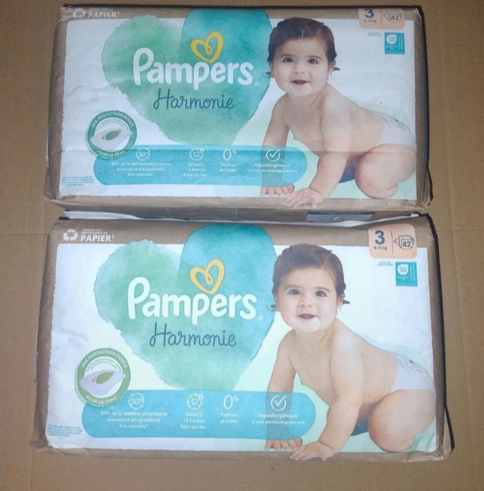 Pampers harmonie couches taille 3 (2 x 42 couches) 6-10 kg