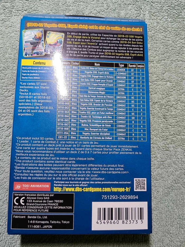 Lot de 2 Decks de carte à collectionner Dragon Ball Super n°18 - Blue Future - photo numéro 2