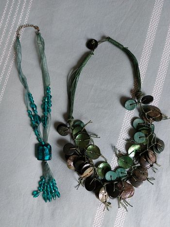 Lot de 2 colliers fantaisie turquoise