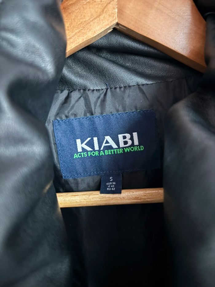 Doudoune sans manches similicuir - photo numéro 3