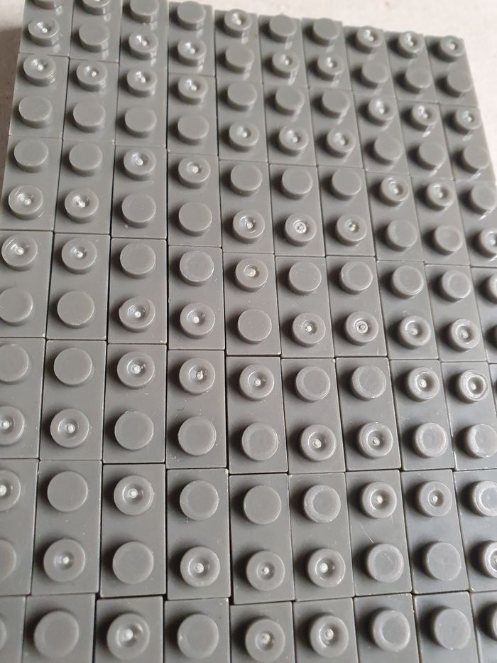 Lot de 105 briques 2x1 gris foncé - photo numéro 4