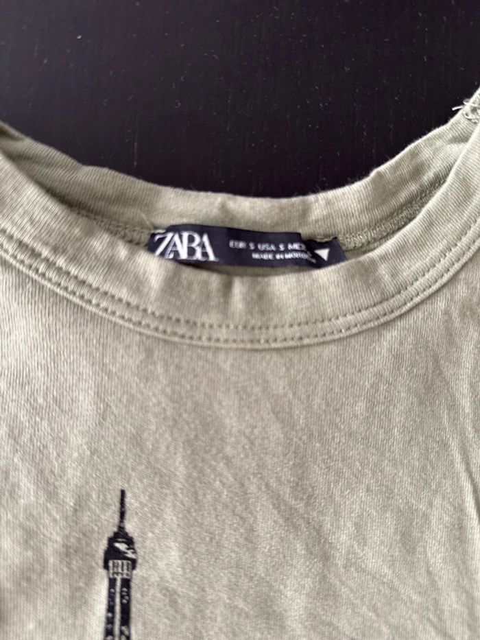 T shirt vert Zara taille S - photo numéro 2